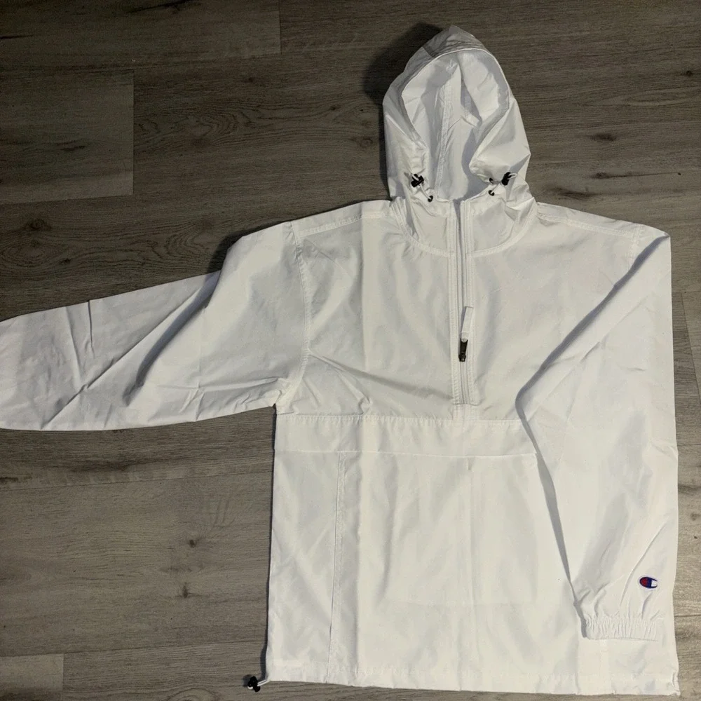 Champion Neighborhood‎ Guide White Hooded Anorak Windbreaker Jacket Small